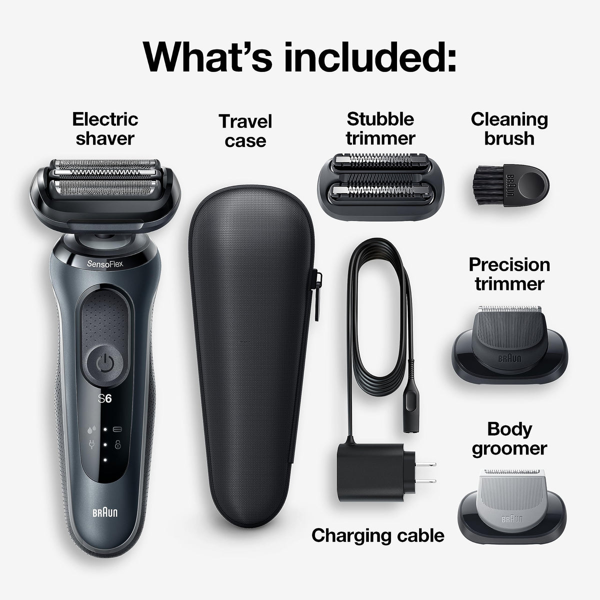 Electric Razor Wet & Dry Rechargeable Cordless Foil Shaver Black V8775