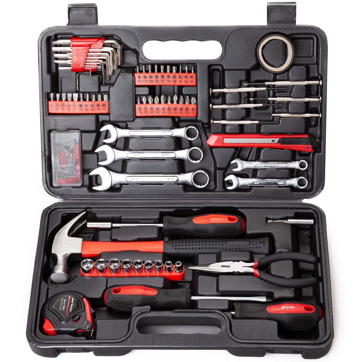 148-Piece Household Tool Set with Plastic Toolbox S30233
