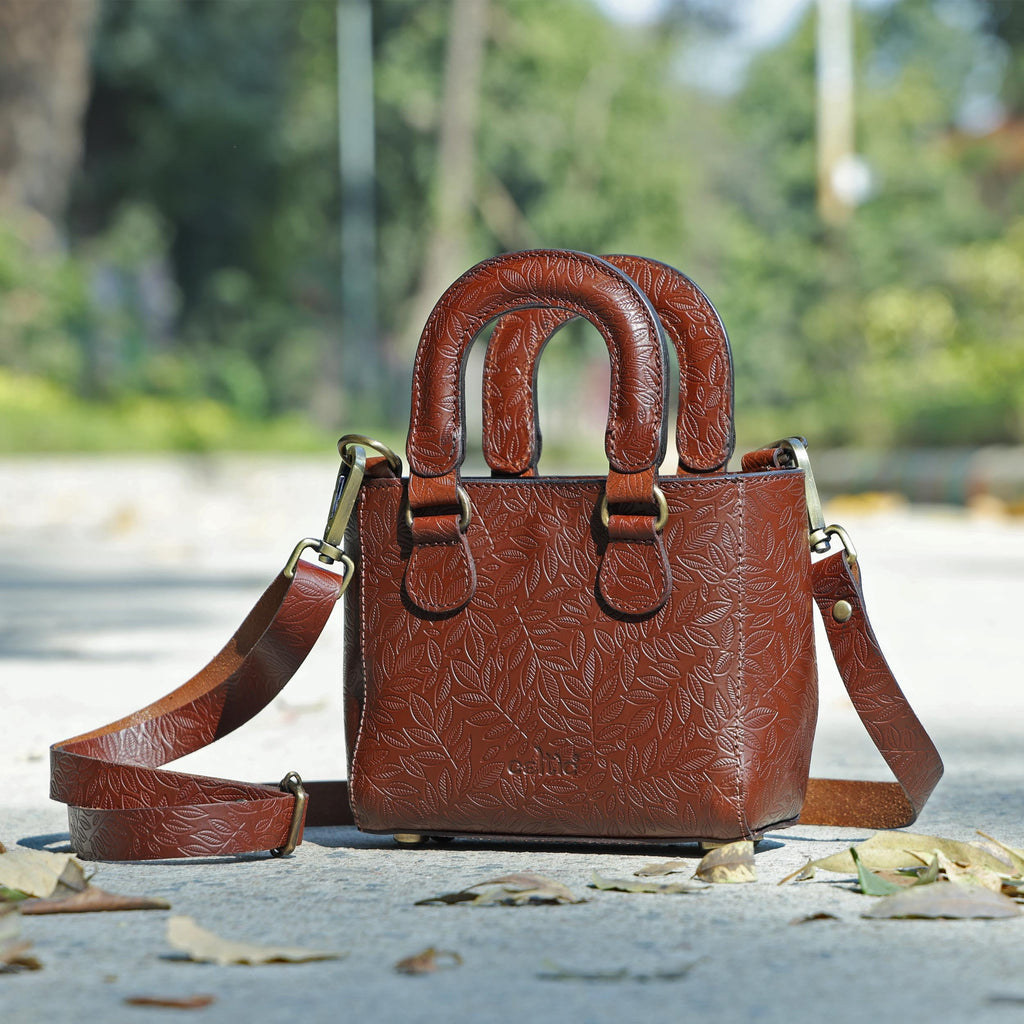 Genuine Leather Mini Tote Crossbody Bag D218805