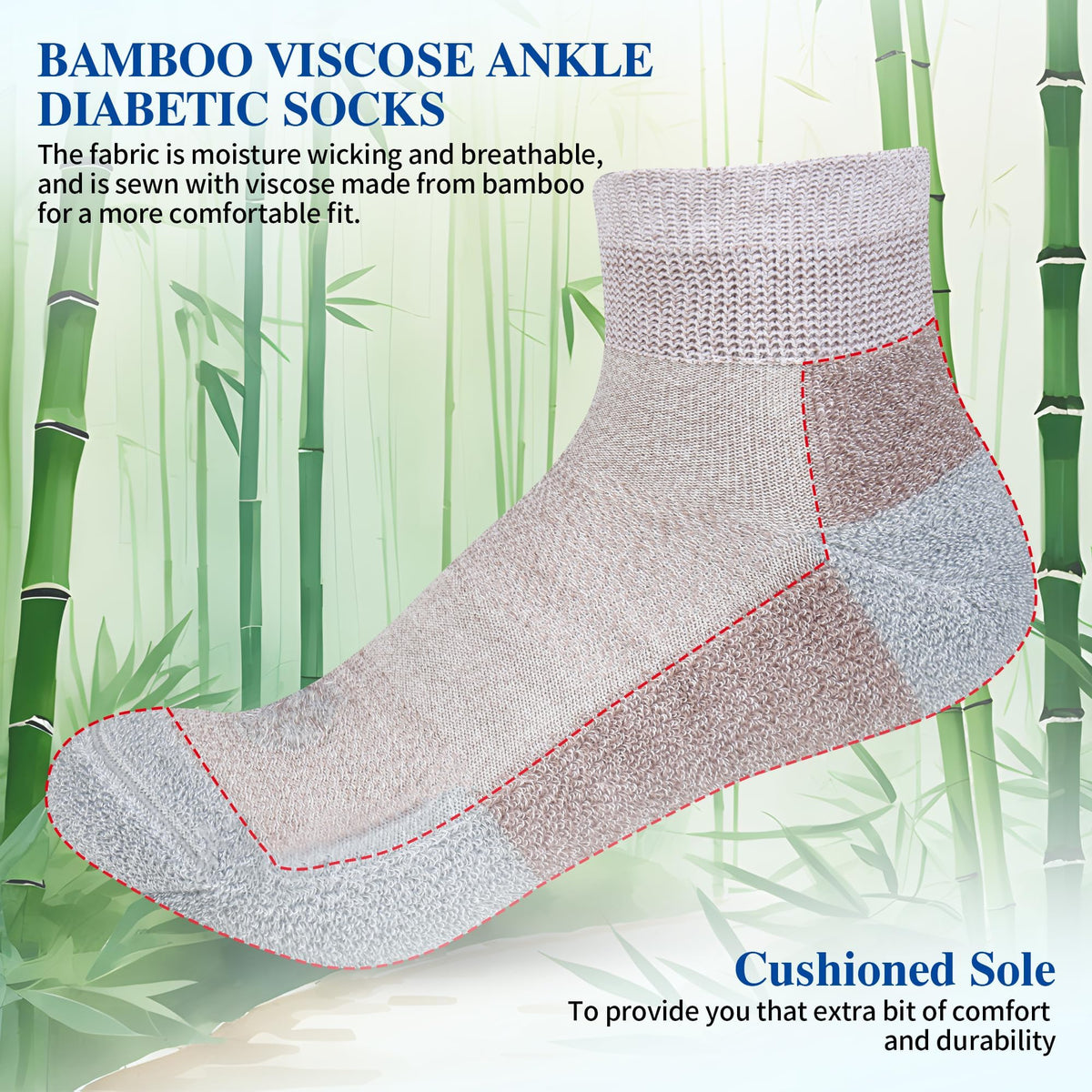 6 Pairs Ankle & 6 Pairs Low Cut Diabetic Socks Size 9-12/10-13/13-15 P36962