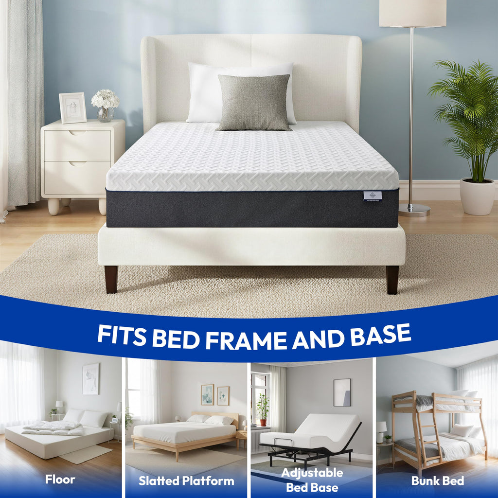 10 Inch Gel-Infused Green Tea Memory Foam Twin Mattress U5334
