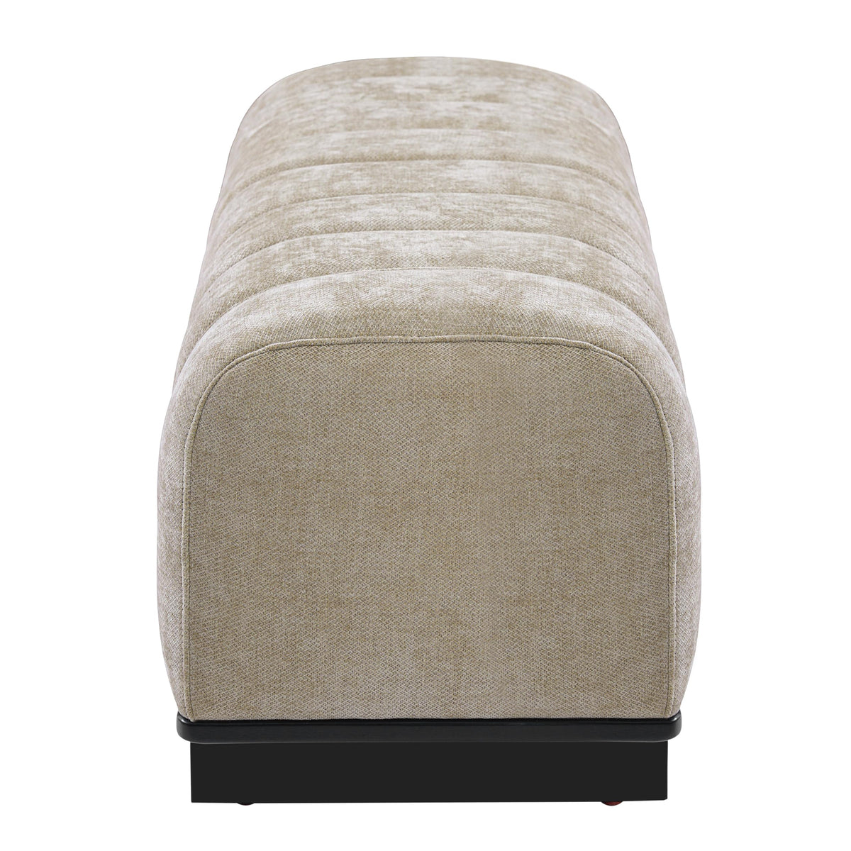 Oatmeal Black Chenille Upholstered Dining Bench J962