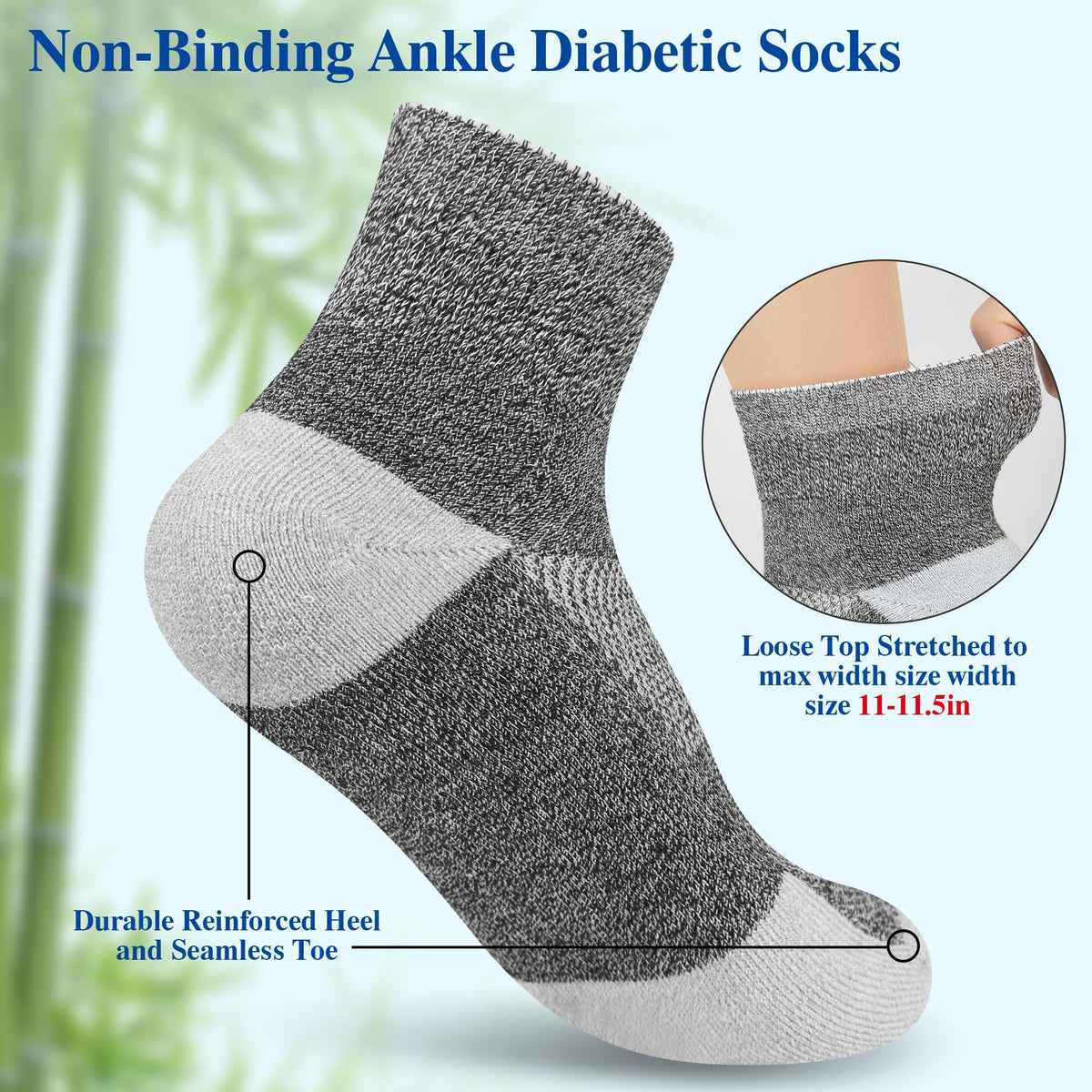 6 Pairs Ankle & 6 Pairs Low Cut Diabetic Socks Size 9-12/10-13/13-15 P36962
