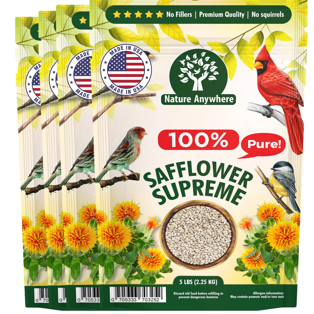 Safflower Bird Seed 20 lb J8832