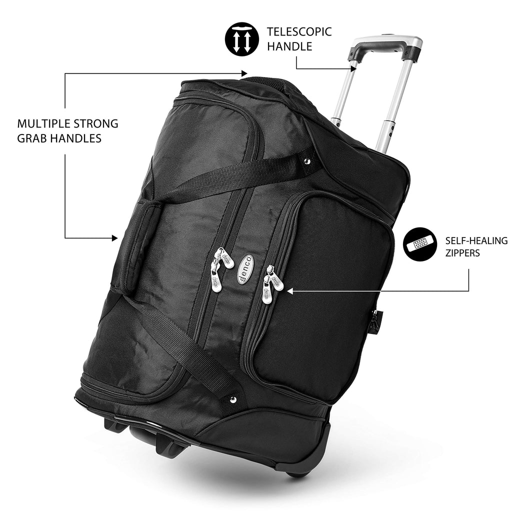 Lightweight 22-inch Wheeled Duffel Bag with Telescopic Handle W952