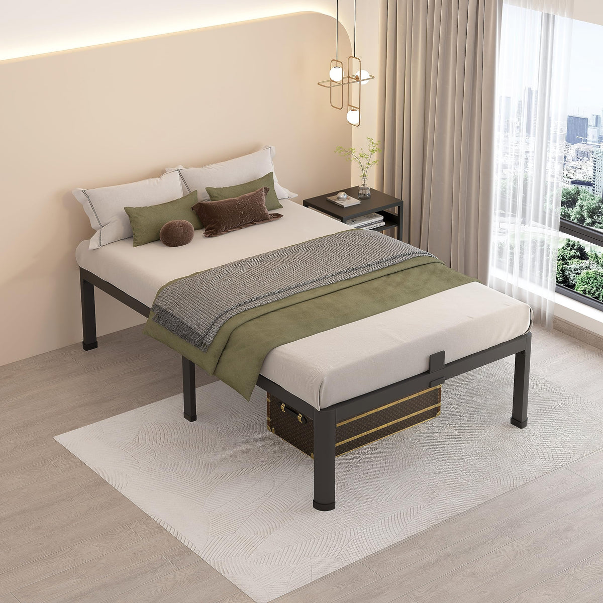 18 Inch Twin XL Bed Frames with Round Corner Leg E990281